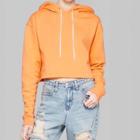 Sweatshirt, Cropped Tropical Orange Wild Fable